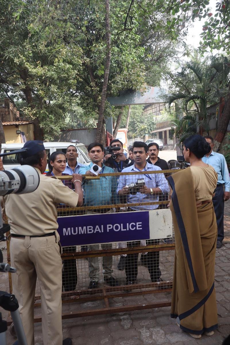 Filming a police barricade scene